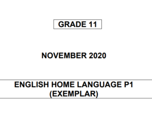 ENGLISH HOME LANGUAGE PAPER 1 GRADE 11 (Questions With Explained Answers) NOVEMBER 2020