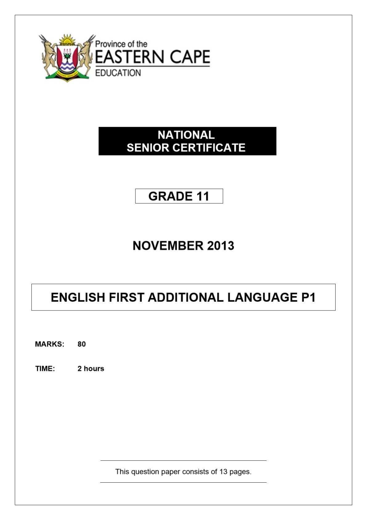 English FAL Paper 1 Grade 11 Eastern Cape (Questions With Explained Answers) Term 4 November 2013.jpg