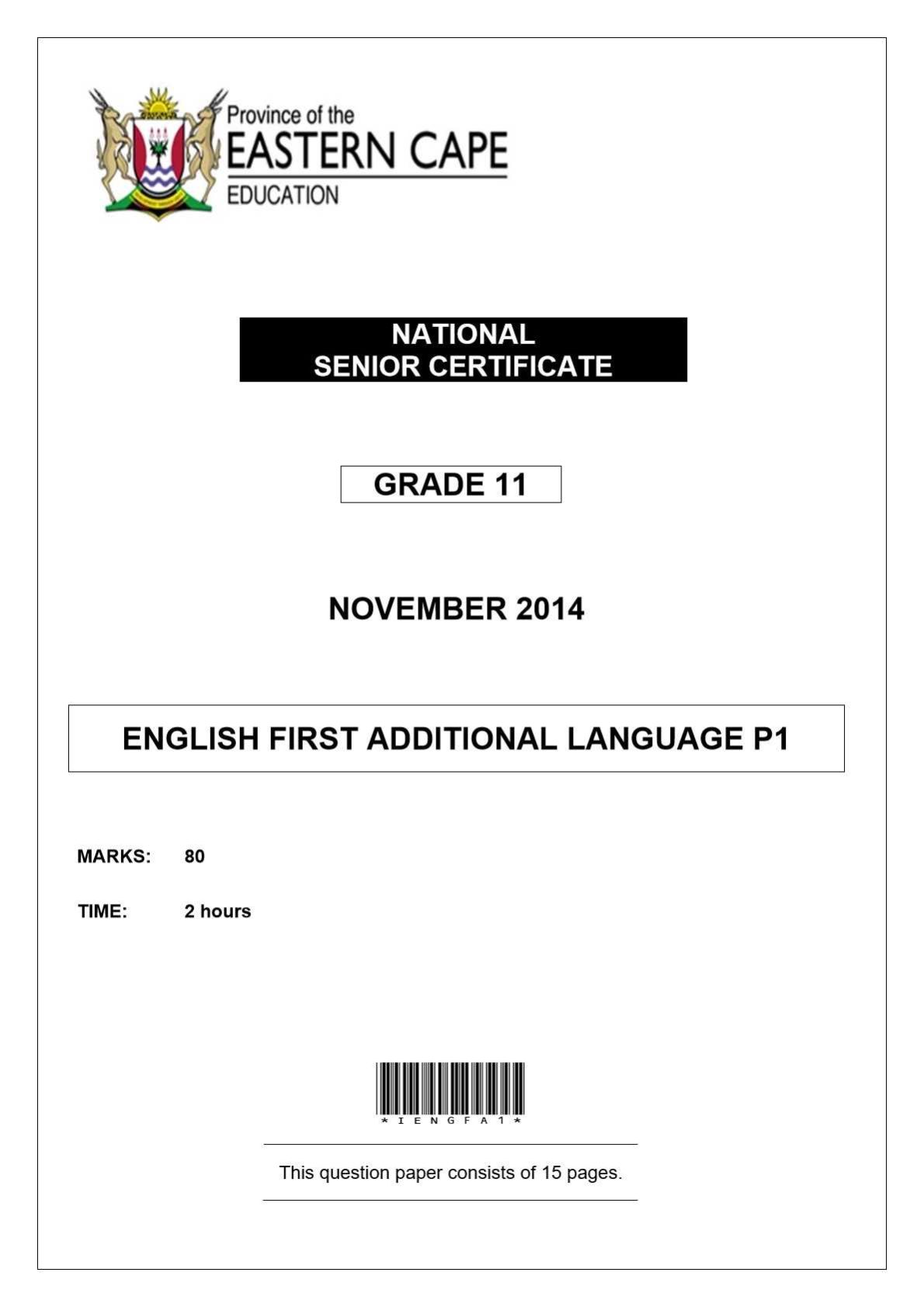 English FAL Paper 1 Grade 11 Eastern Cape (Questions With Explained Answers) Term 4 November 2014.jpg