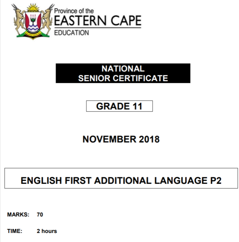 English FAL Paper 2 Grade 11 Eastern Cape (Questions With Explained Answers) Term 4 November 2018.png