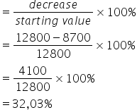How to calculate a percentage decrease