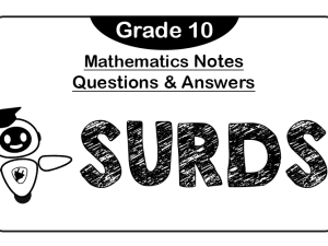 SURDS : definition, value estimation, manipulations, observation and restrictions