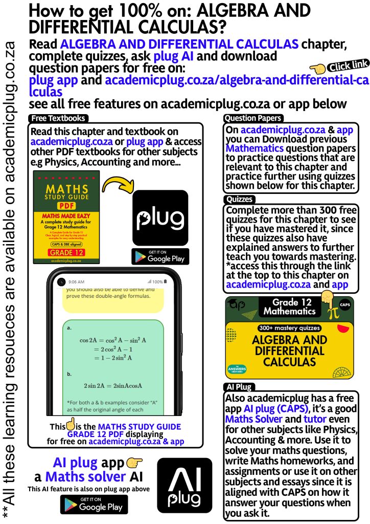 ALGEBRA AND DIFFERENTIAL CALCULAS