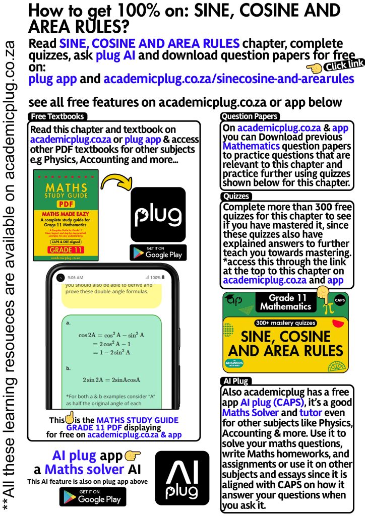 SINE, COSINE AND AREA RULES