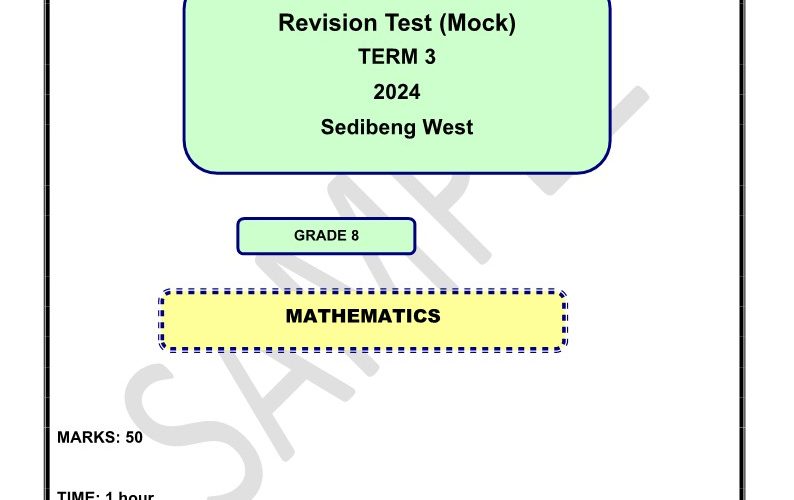 Maths Grade 8 Term 3 2023 Question Paper