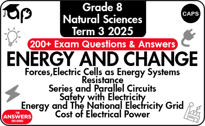 Natural Sciences Term 3 Grade 8 2025 200+ Questions and Answers